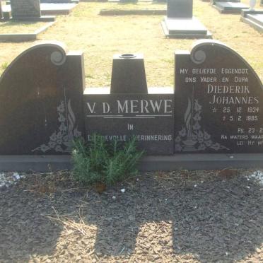 MERWE Diederik Johannes, v.d. 1934-1985