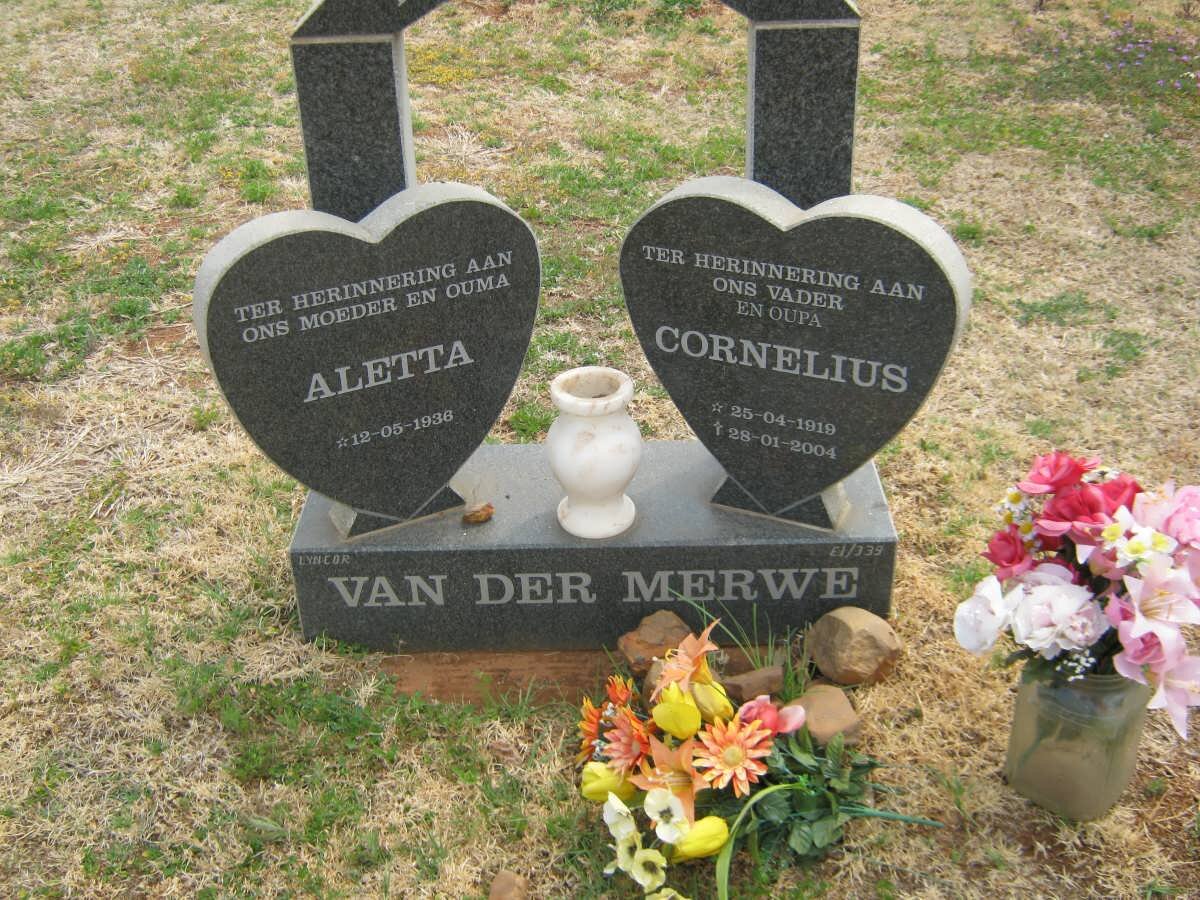 MERWE Cornelius, van der 1919-2004 &amp; Aletta 1936-