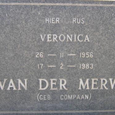 MERWE Veronica, van der nee COMPAAN 1956-1983