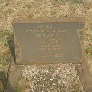 MERWE Nicolaas F., v.d. 1870-1951