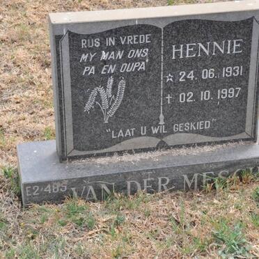 MESCHT Hennie, van der 1931-1997