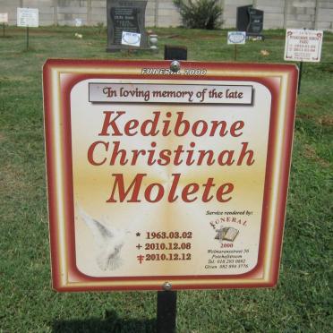 MOLETE Kedibone Christinah 1963-2010