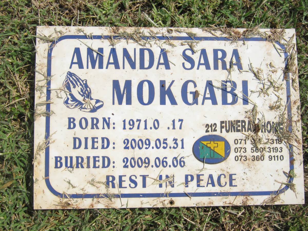 MOKGABI Amanda Sara 1971-2009
