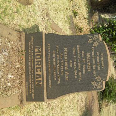 MORGAN Walter 1874-1944 &amp; Malvenia Ade 1878-1957