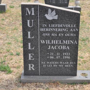 MULLER Wilhelmina Jacoba 1923-1996