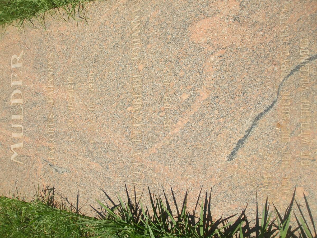MULDER Jacobus Johannis 1910-1990 &amp; Aletta Elizabeth Johanna 1912-