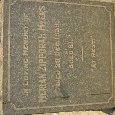 MYERS Merian Zipporah -1939