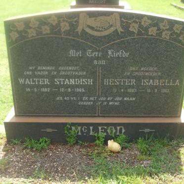 McLEOD Walter Standish 1882-1965 &amp; Hester Isabella 1883-1967