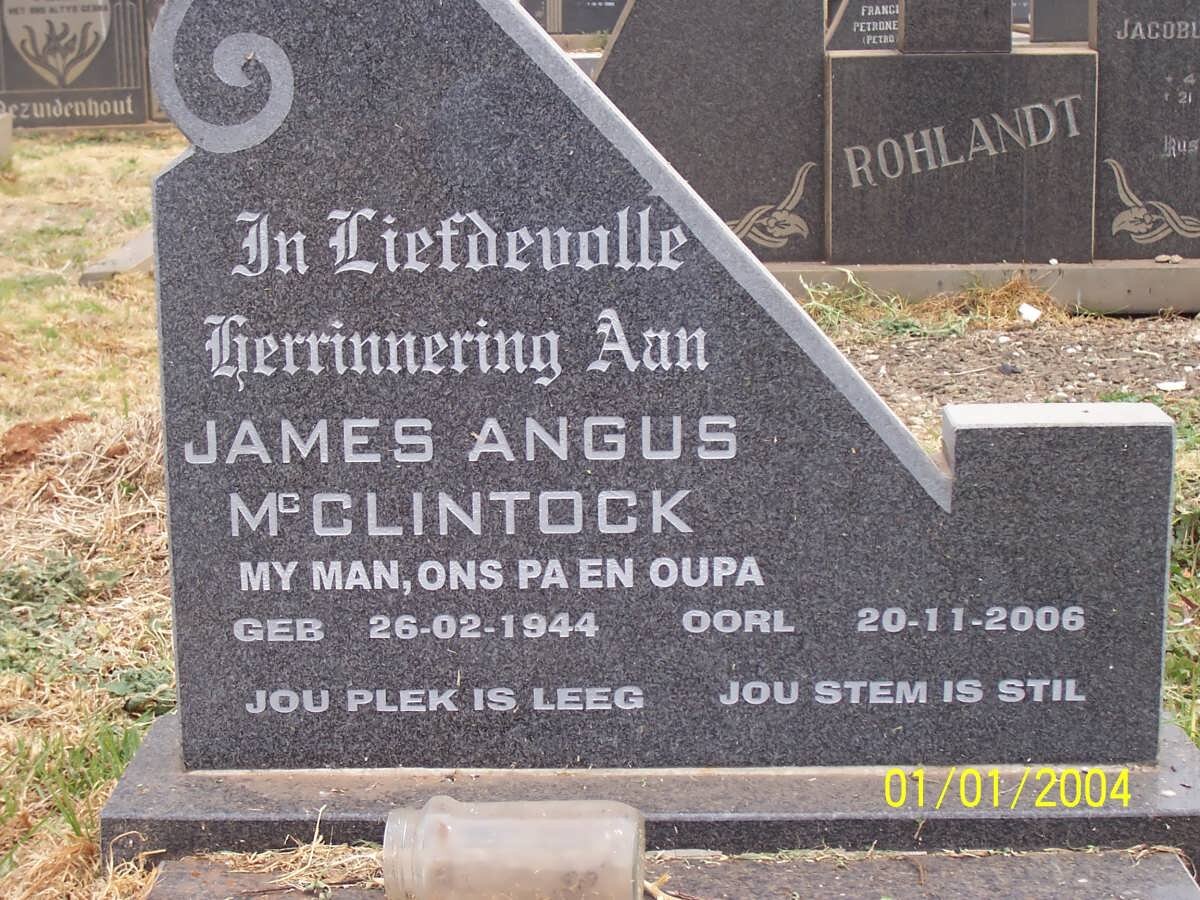 McCLINTOCK James Angus 1944-2006