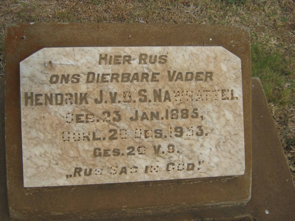 NAWRATTEL Hendrik J. v.d. S. 1885-1953