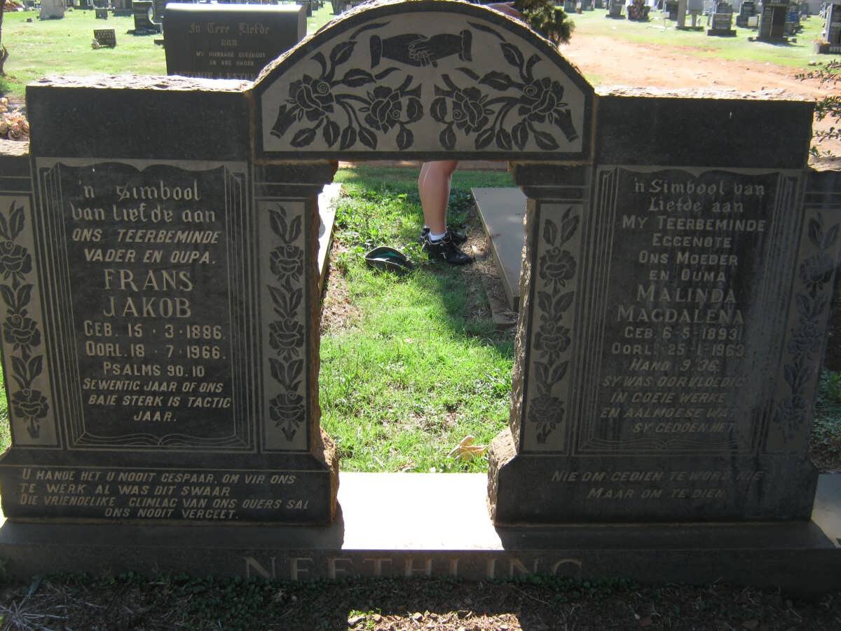 NEETHLING Frans Jakob 1886-1966 &amp; Malinda Magdalena 1893-1963