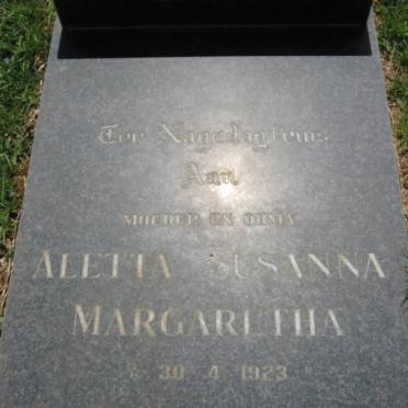 NEL Aletta Susanna Margaretha 1923-1998
