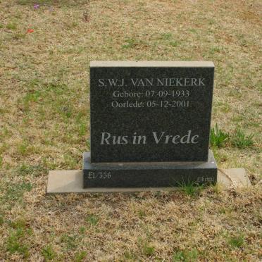 NIEKERK S.W.J., van 1933-2001