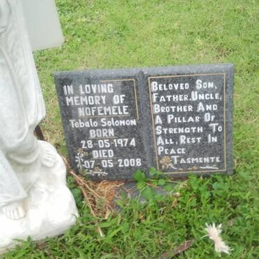 NOFEMELE Tebalo Solomon 1974-2008