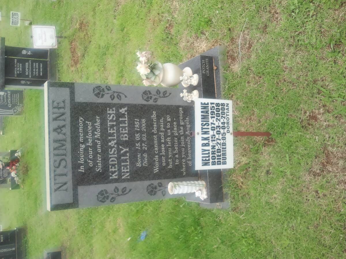 NTSIMANE Kedisaletse Nelly Bella 1951-2008