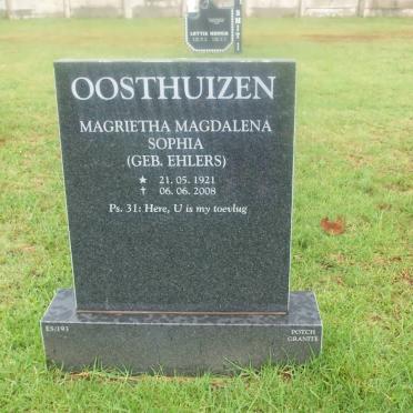 OOSTHUIZEN Magrietha Magdalena Sophia nee EHLERS 1921-2008