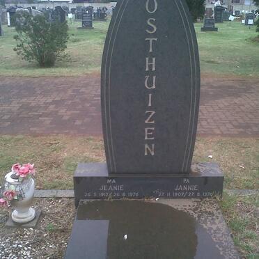 OOSTHUIZEN Jannie 1907-1976 &amp; Jeanie 1912-1976