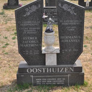 OOSTHUIZEN Hermanus Johannes 1949- &amp; Esther Jacobus Marthinus 1945-1996