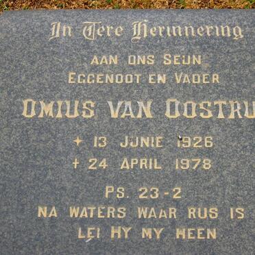 OOSTRUM Omius, van 1926-1978