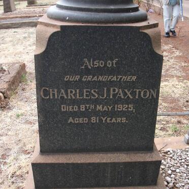 PAXTON Charles J. -1925
