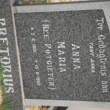 PRETORIUS Anna Maria nee POTGIETER 1901-1992