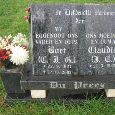 PREEZ C.J.G., du 1927-2002 &amp; J.C. 1932-