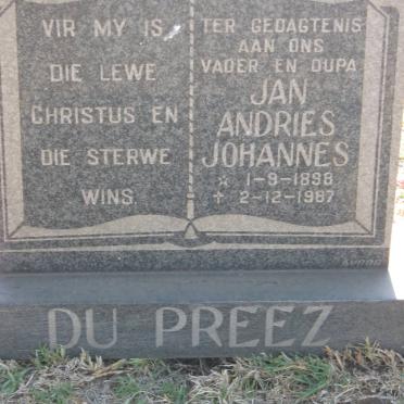 PREEZ Jan Andries Johannes, du 1898-1987