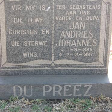 PREEZ Jan Andries Johannes, du 1898-1987