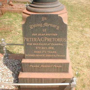 PRETORIUS Pieter A.C. -1918