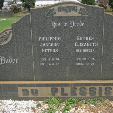 PLESSIS Philippus Jacobus Petrus, du 1874-1969 &amp; Esther Elizabeth BURGER 1875-1968