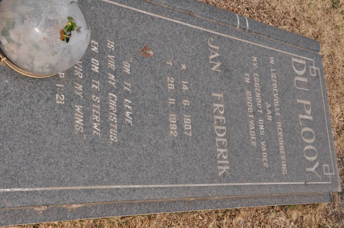 PLOOY Jan Frederik, du 1907-1992