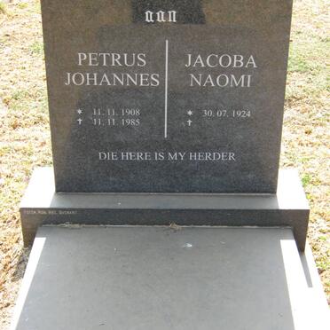 PLESSIS Petrus Johannes, du 1908-1985 &amp; Jacoba Naomi 1924-
