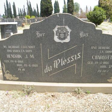 PLESSIS Hendrik J.M., du 1904-1969 &amp; Charlotta C. 1905-1986