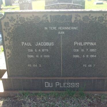 PLESSIS Paul Jacobus, du 1879-1968 &amp; Philippina 1882-1964