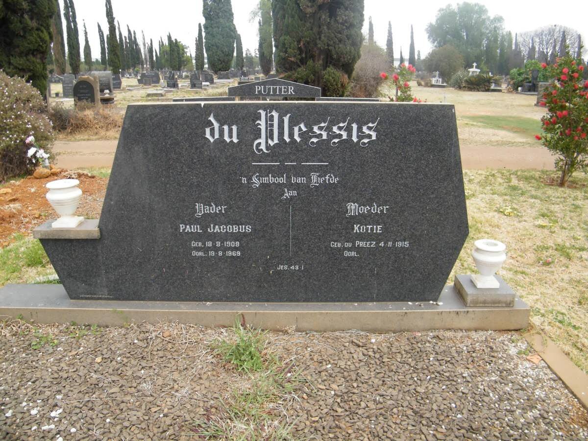 PLESSIS Paul Jacobus, du 1908-1969 &amp; Kotie DU PREEZ 1915-