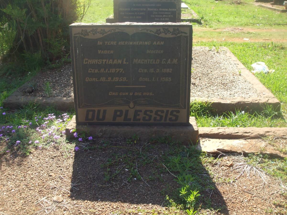 PLESSIS Christiaan L., du  1877-1959 &amp; Machteld C.A.M. 1882-1965