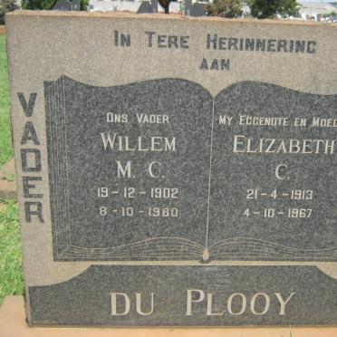 PLOOY Willem M.C., du 1902-1980 &amp; Elizabeth C. 1913-1967