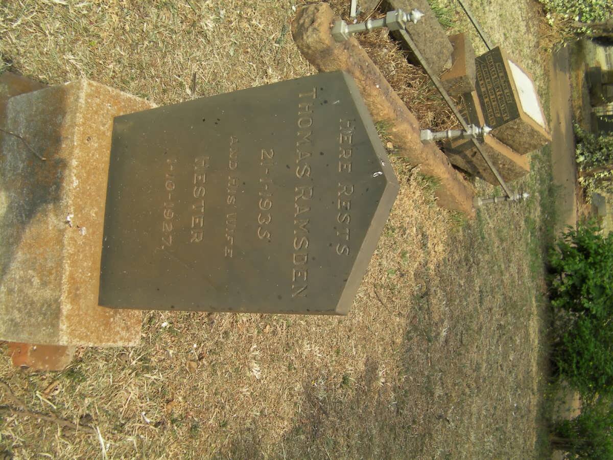 RAMSDEN Thomas -1935 &amp; Hester -1927