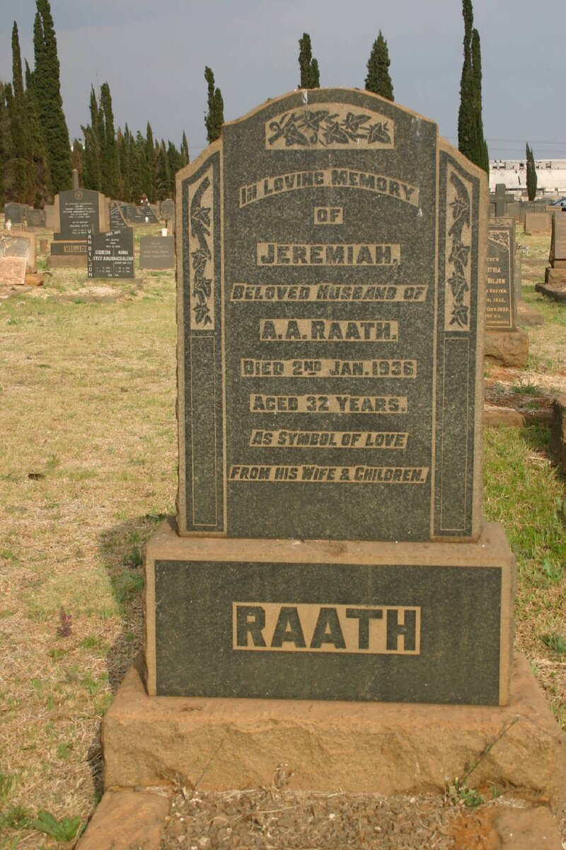 RAATH Jeremiah -1936