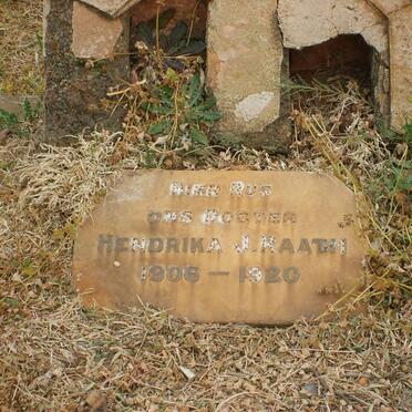 RAATH Hendrika J. 1906-1920