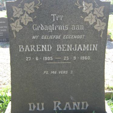 RAND Barend Benjamin, du 1905-1960