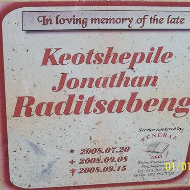 RADITSABENG Keotshepile Jonathan 2008-2008