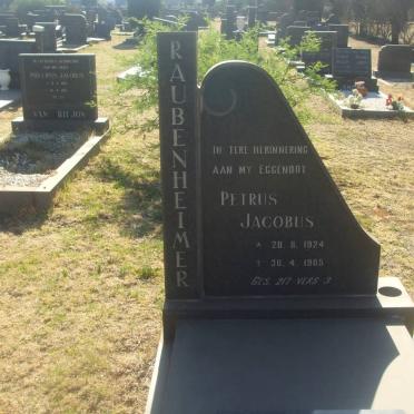 RAUBENHEIMER Petrus Jacobus 1924-1985