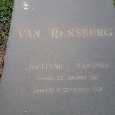 RENSBURG Jocelyne, van nee ERASMUS 1913-1990
