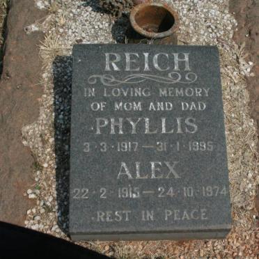 REICH Alex 1915-1974 &amp; Phyllis 1917-1995