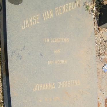 RENSBURG Johanna Christina, Janse van 1919-
