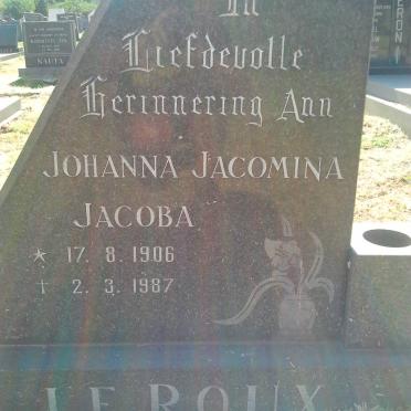 ROUX Johanna Jacomina Jacoba, le 1906-1987