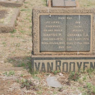 ROOYEN Ignatius M., van 1872-1944 &amp; Johanna S.A. 1876-1964