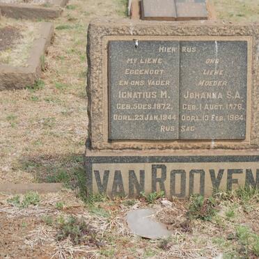 ROOYEN Ignatius M., van 1872-1944 &amp; Johanna S.A. 1876-1964