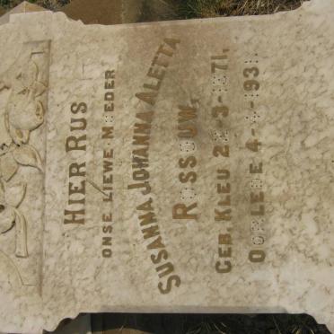 ROUSSOUW Susanna Johanna Aletta nee KLEU 1871-1931